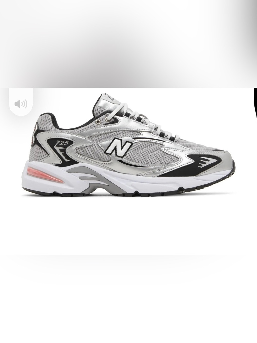 New Balance Silver, Gray & White Athletic Sneaker